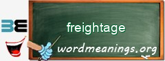 WordMeaning blackboard for freightage